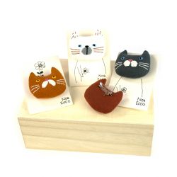 Broche gato textil pack x 3