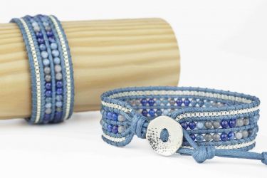 Pulsera con piedras naturales azules