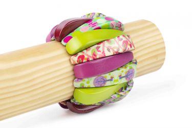 Pulsera madera decoupage 