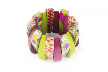 Pulsera madera decoupage 