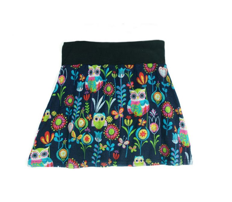 Falda mini búhos multicolor