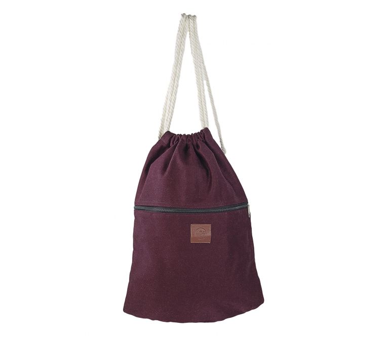 Bolso marinero de lona con bolsillo exterior 