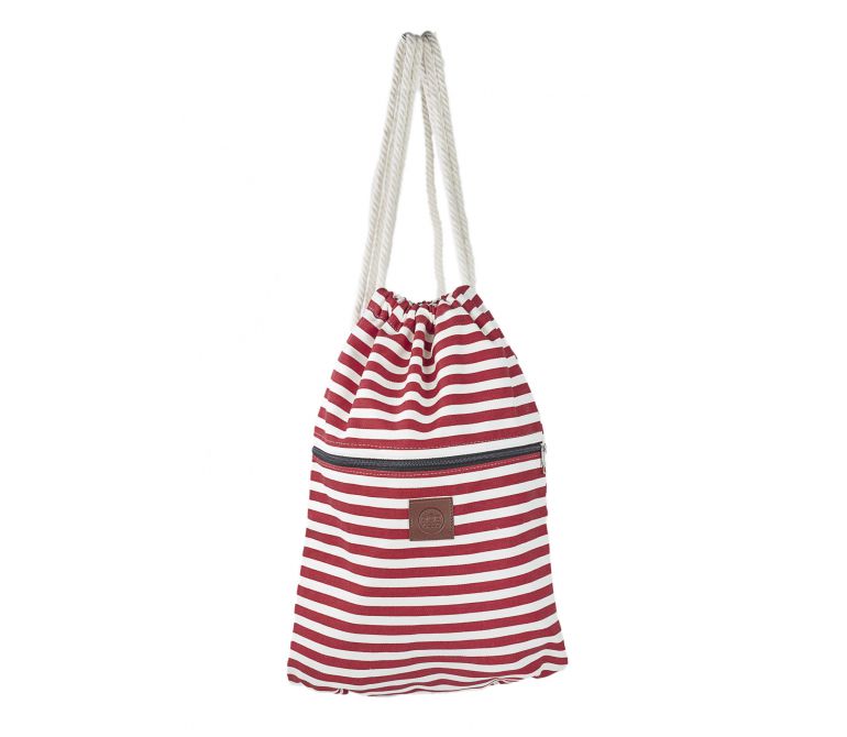 Bolso marinero de lona con bolsillo exterior 