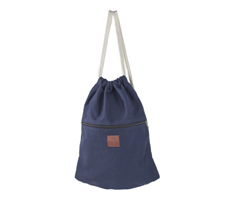 Bolso marinero de lona con bolsillo exterior 