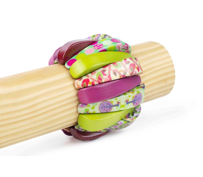 Pulsera madera decoupage 