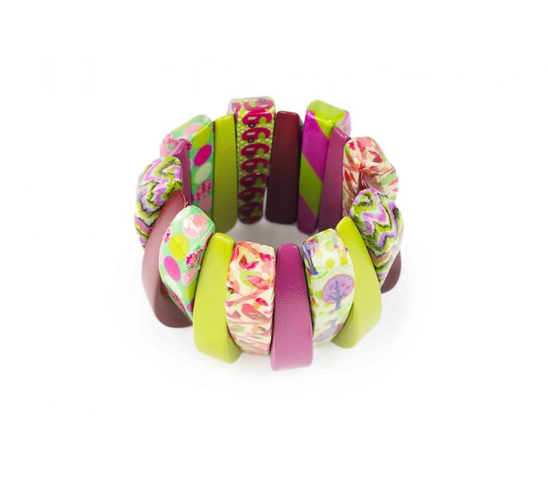 Pulsera madera decoupage 