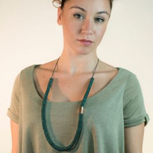  Tubular pieza metálica WOOD, STONE AND RESIN NECKLACES FOR WOMEN