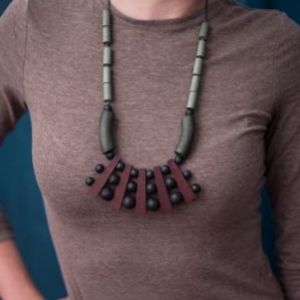 NKI6-2560-CO WOOD, STONE AND RESIN NECKLACES FOR WOMEN