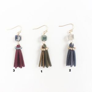  Pendientes Flecos y Cristales CRYSTAL-STONES EARRINGS