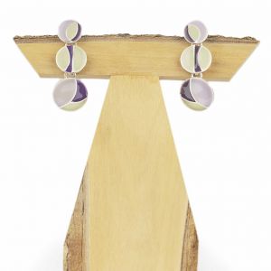  Pendiente tres circulos morado METAL EARRINGS