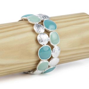  Pulsera elastizada turquesa METAL BRACELETS