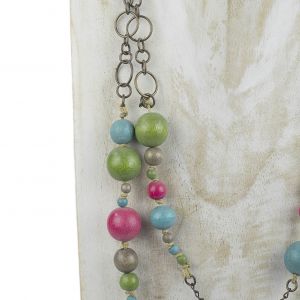  NK-0104-CO2 WOOD, STONE AND RESIN NECKLACES FOR WOMEN