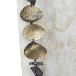  NKI0-8056-CO4 WOOD, STONE AND RESIN NECKLACES FOR WOMEN