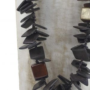  NKI0-8723-CO3 WOOD, STONE AND RESIN NECKLACES FOR WOMEN