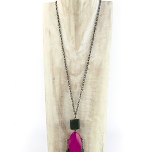  NKI8-9871-33  WOOD, STONE AND RESIN NECKLACES FOR WOMEN