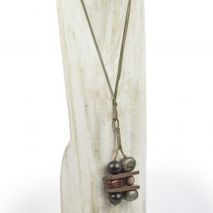  NKI9-7839-CO1 WOOD, STONE AND RESIN NECKLACES FOR WOMEN