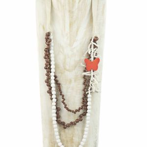  NKV1-2364-CO WOOD, STONE AND RESIN NECKLACES FOR WOMEN