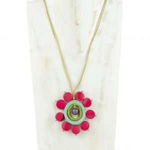  NKV2-1550-CO WOOD, STONE AND RESIN NECKLACES FOR WOMEN