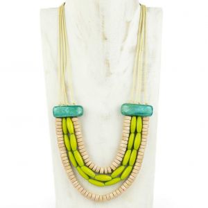  Collar con cuentas de madera WOOD, STONE AND RESIN NECKLACES FOR WOMEN