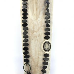  NKV9-7511-CO3 WOOD, STONE AND RESIN NECKLACES FOR WOMEN