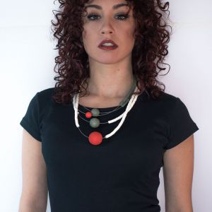  NKW8-3595-CO1 WOOD, STONE AND RESIN NECKLACES FOR WOMEN