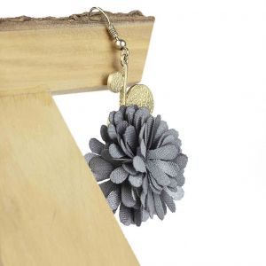  Pendientes flor con petalos grises METAL EARRINGS