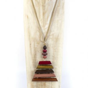  SPI4-2813-CO2 WOOD, STONE AND RESIN NECKLACES FOR WOMEN