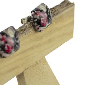  VTI5-1008-PE2 DECOUPAGE WOOD-RESIN EARRINGS