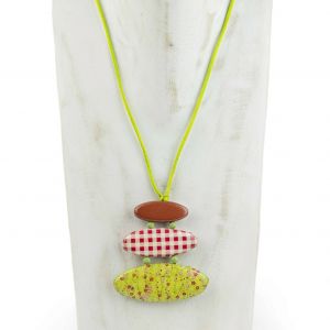  Colgante tres ovales DECOUPAGE WOOD-RESIN NECKLACES