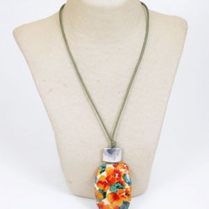  VTV7-1301-CO DECOUPAGE WOOD-RESIN NECKLACES