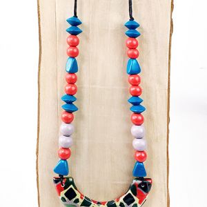  VTW0-1907-CO DECOUPAGE WOOD-RESIN NECKLACES