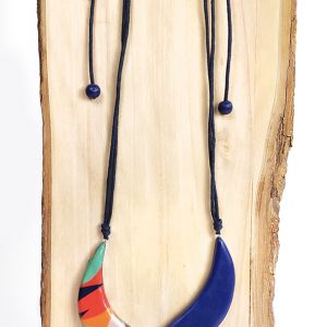  VTW0-1911-CO1 DECOUPAGE WOOD-RESIN NECKLACES