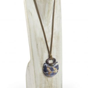  Colgante gong DECOUPAGE WOOD-RESIN NECKLACES