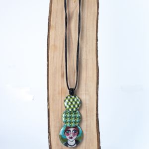  VTY9-1810-CO2 DECOUPAGE WOOD-RESIN NECKLACES