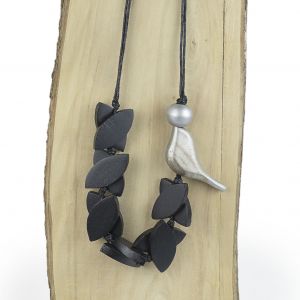  Collar con pajaro WOOD, STONE AND RESIN NECKLACES FOR WOMEN